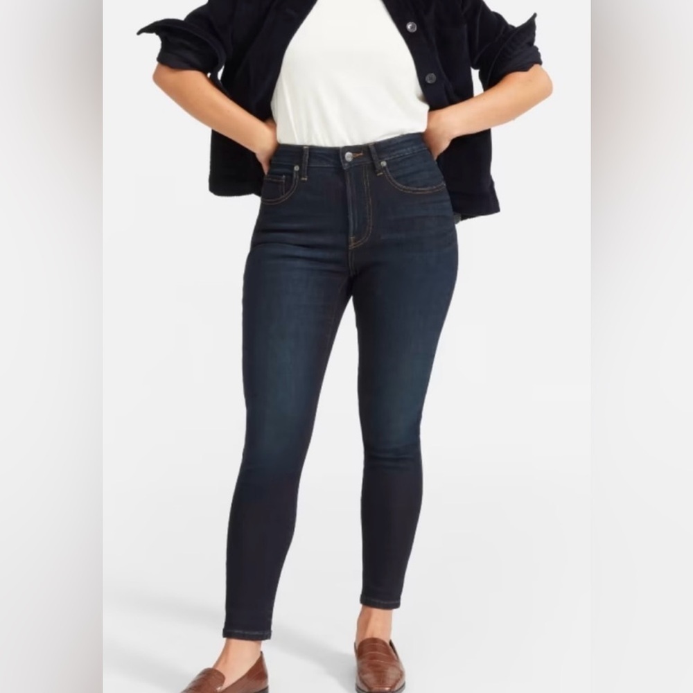 Everlane Curvy High Rise Skinny Dk Wsh stretch jeans SZ 30 REG Preppy